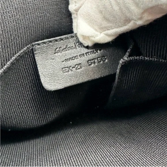 Vintage Salvatore Ferragamo Gancini Monogram Canvas Crossbody Bag - Black - Picture 3 of 14